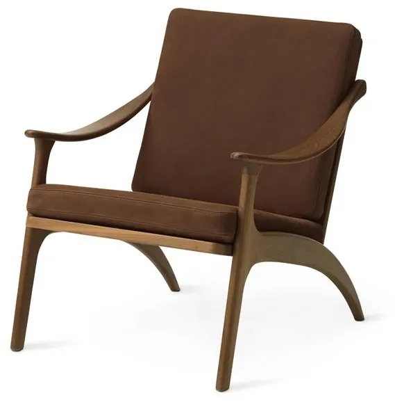 Warm Nordic Lean Back Sessel Teakholz/Nabuk Terra