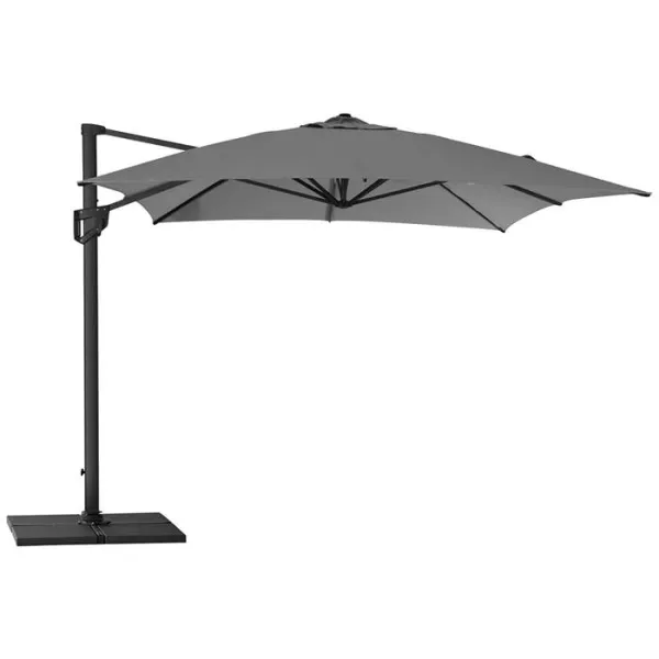Cane-Line Hyde Luxe Sonnenschirm inkl. Fuß - 3x4 m - Aluminium mit anthrazitfarbener Bespannung